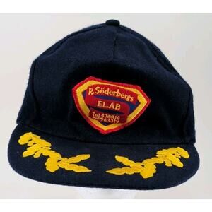 Vintage R.Söderbergs El. AB Sweden Officer Hat Cap Scrambled Eggs Gold...